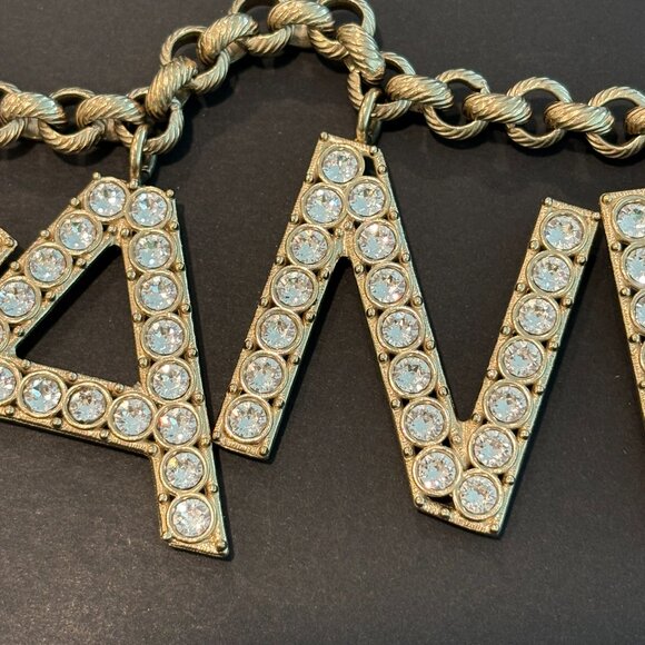 Vintage Lagerfeld Chanel Crystal Logo Chain Belt Necklace Bag Jewelry main image 4